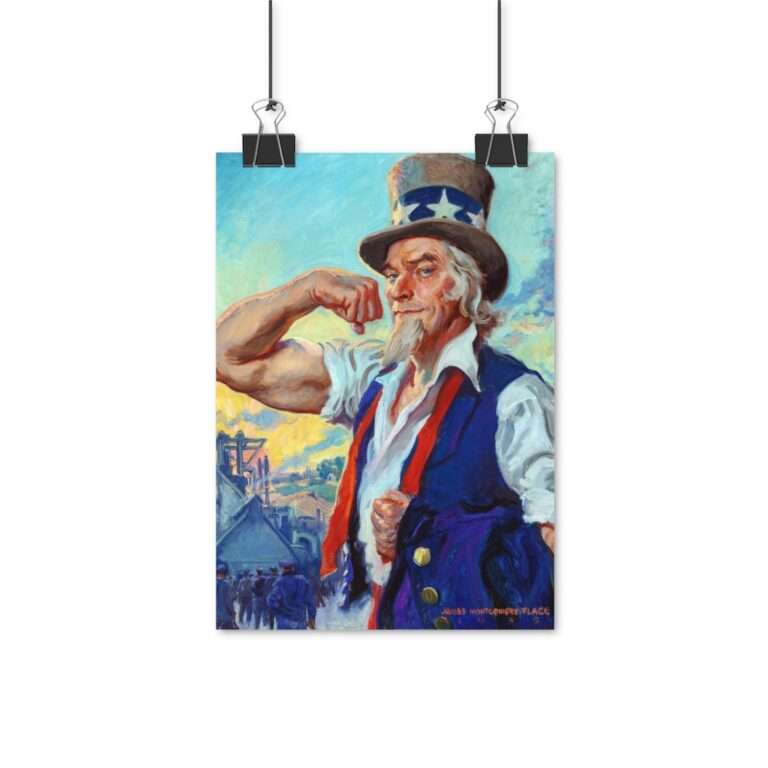 Uncle Sam Strong America by James Montgomery Flagg - Poster Print - Image 3