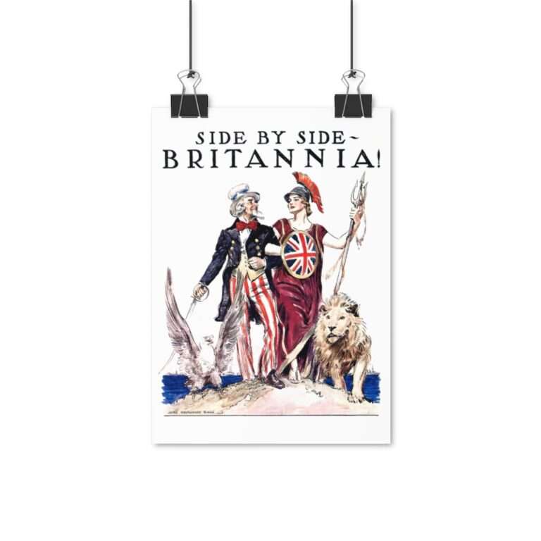 Uncle Sam Side by Side Britannia - James Montgomery Flagg - Poster Print - Image 3