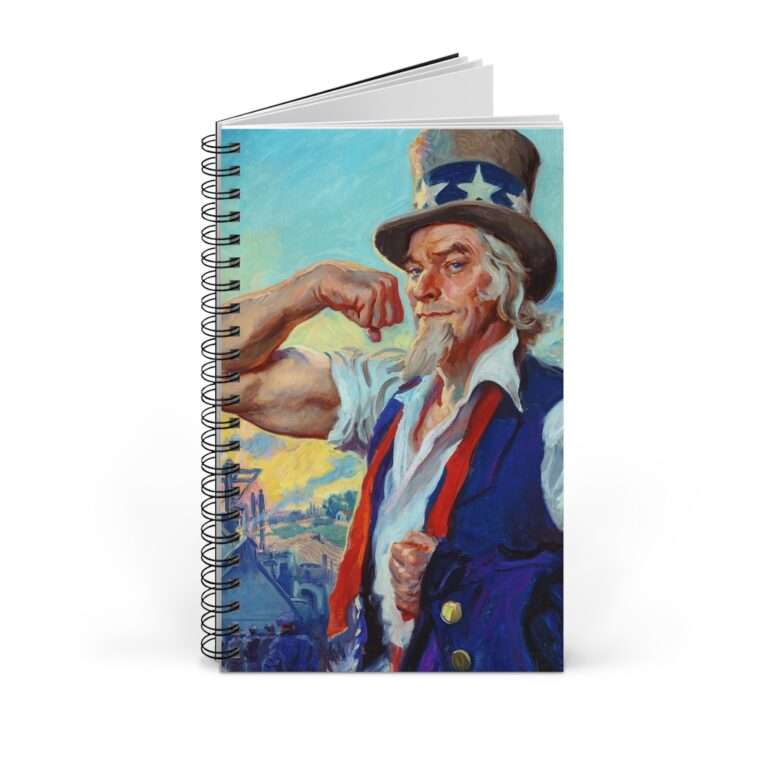 Uncle Sam Strong America by James Montgomery Flagg - Spiral Notebook Journal - Image 2