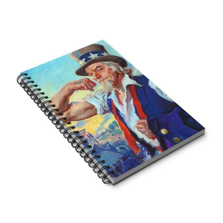 Uncle Sam Strong America by James Montgomery Flagg - Spiral Notebook Journal - Image 3