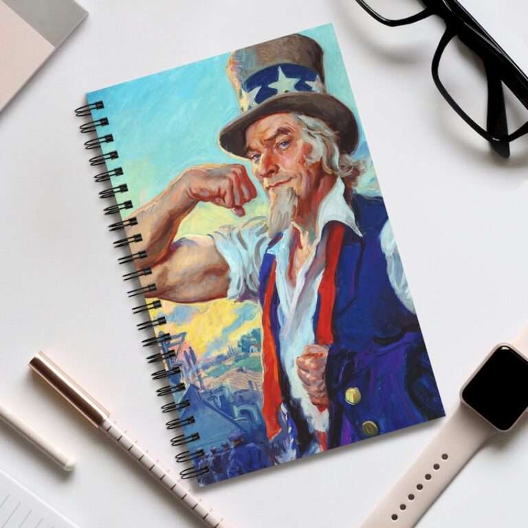 Uncle Sam Strong America by James Montgomery Flagg - Spiral Notebook Journal - Image 5