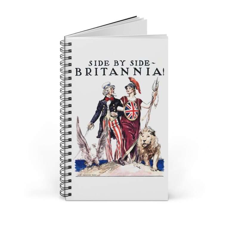 Uncle Sam Side by Side Britannia - James Montgomery Flagg - Spiral Notebook Journal - Image 2