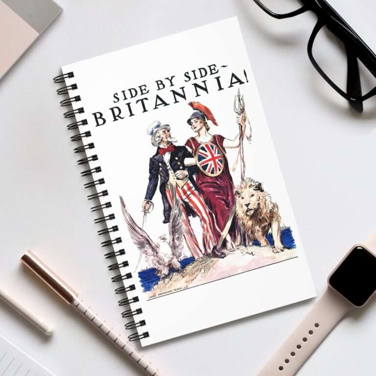 Uncle Sam Side by Side Britannia - James Montgomery Flagg - Spiral Notebook Journal - Image 5