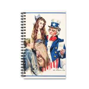 Uncle Sam Boys and Girls by James Montgomery Flagg - Spiral Notebook Journal