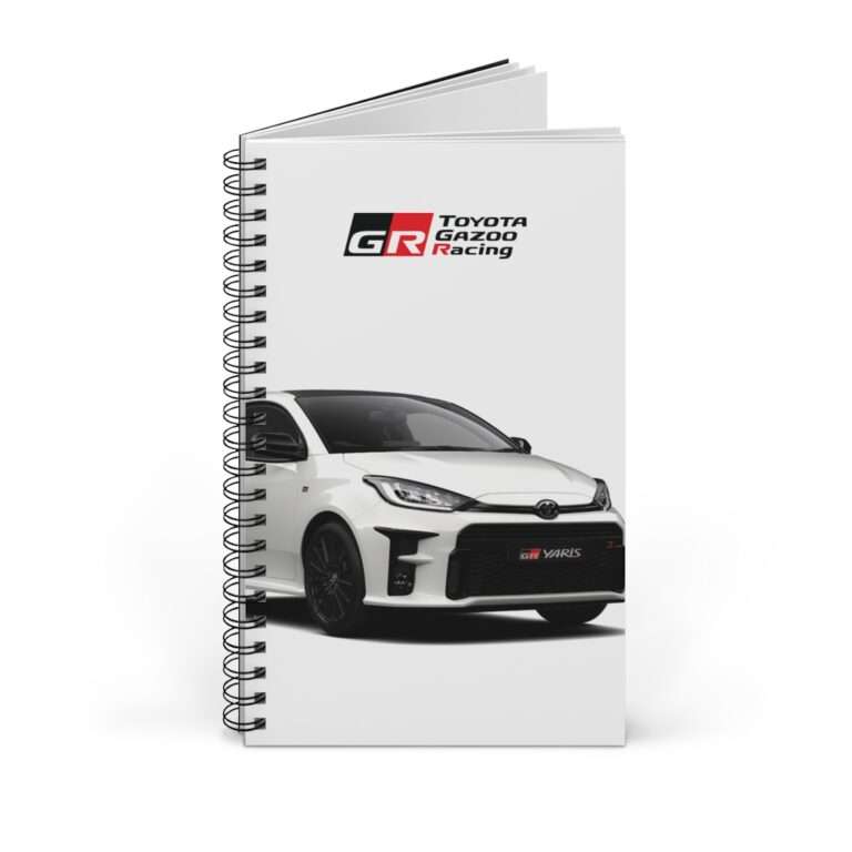 White GR Yaris Toyota - Spiral Notebook Journal - Image 2