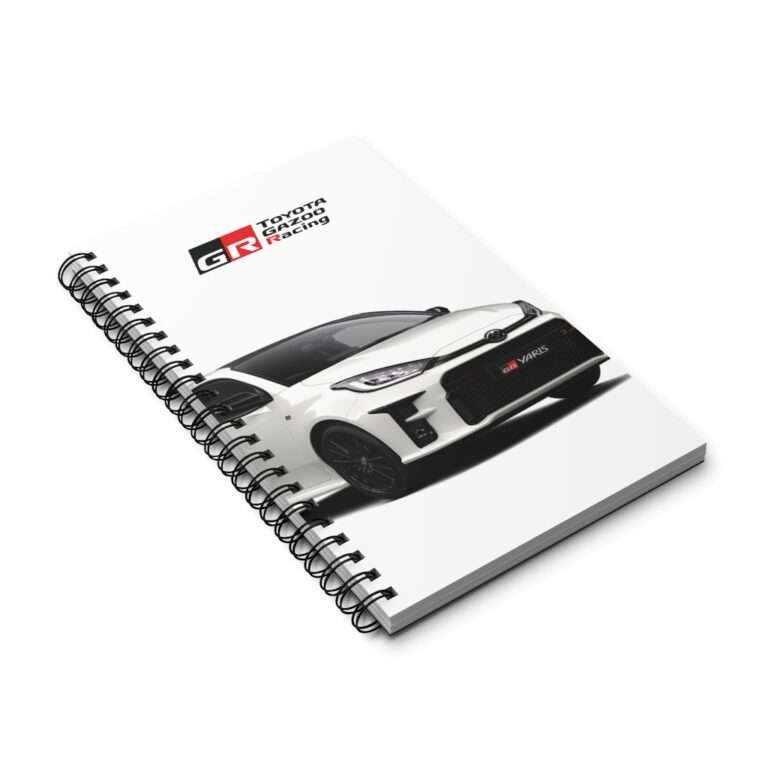 White GR Yaris Toyota - Spiral Notebook Journal - Image 3