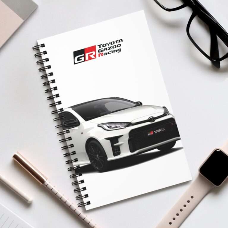 White GR Yaris Toyota - Spiral Notebook Journal - Image 5