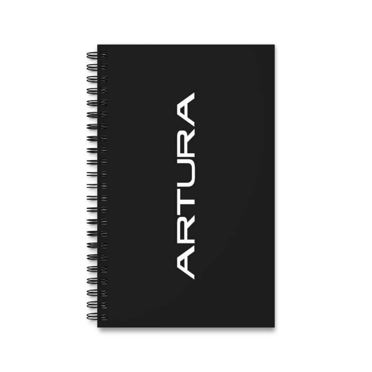 McLaren Artura black spiral notebook journal