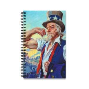 Uncle Sam Strong America by James Montgomery Flagg - Spiral Notebook Journal