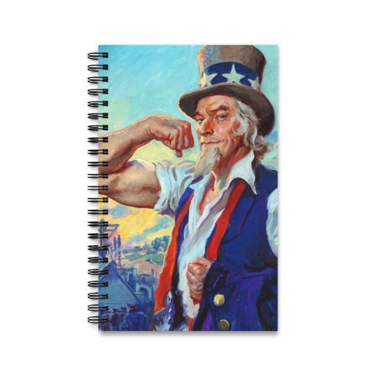 Uncle Sam Strong America by James Montgomery Flagg - Spiral Notebook Journal