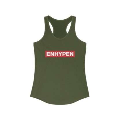 Army Green Enhypen Racerback Tank for Women