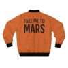 "Take me to mars" orange NASA unisex bomber jacket - back