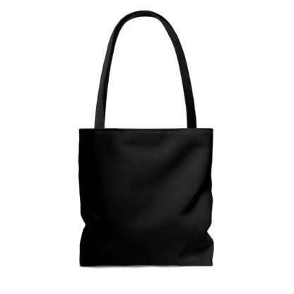 Back of black Enhypen tote bag with minimalist white logo