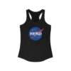 Black NASA "nerd" racerback tank for women