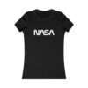Black NASA women t-shirt featuring NASA worm logo