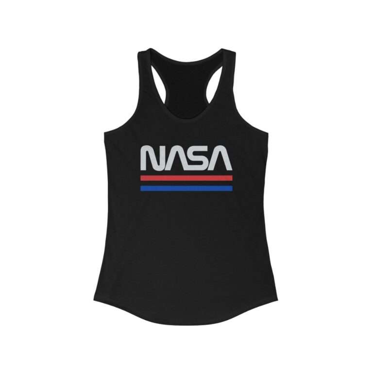 Black NASA racerback tank for women