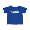 Blue NASA baby t-shirt featuring NASA worm logo