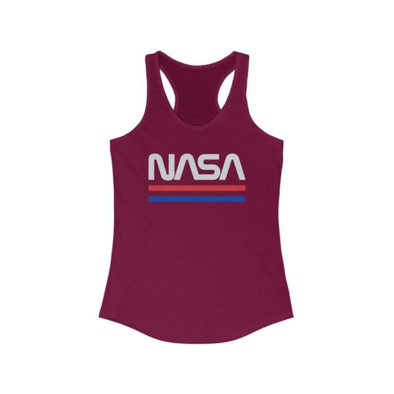 Cardinal red retro style NASA racerback tank for women