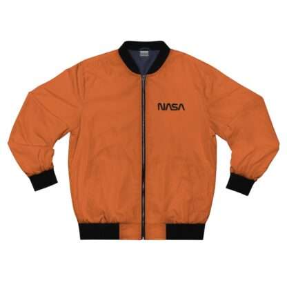 "Take me to mars" orange NASA unisex bomber jacket - front
