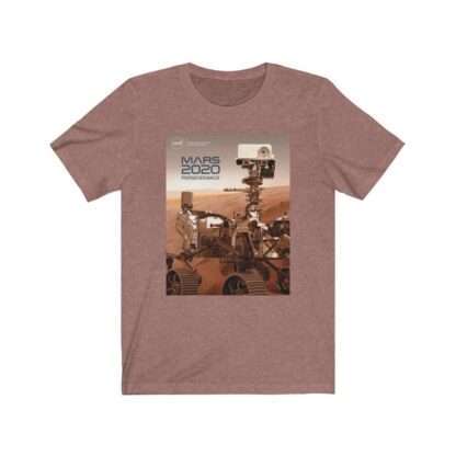 Heather mauve NASA t-shirt with print of mars 2020 perseverance rover