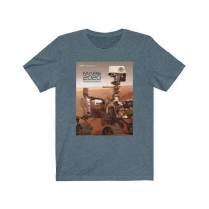 Heather slate NASA t-shirt with print of mars 2020 perseverance rover