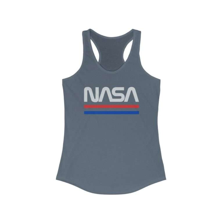 Indigo retro style NASA racerback tank for women