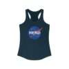 Navy-blue NASA "nerd" racerback tank for women