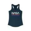 Navy-blue retro style NASA racerback tank for women