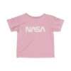 Pink NASA baby t-shirt featuring NASA worm logo