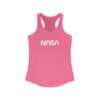 Pink NASA racerback tank for women featuring NASA worm logo