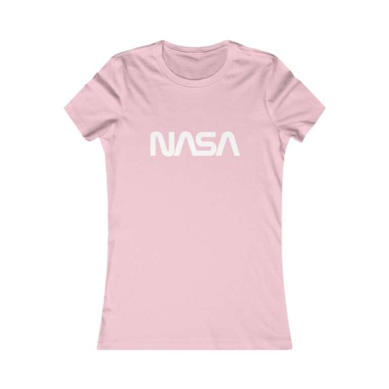 Pink NASA women t-shirt featuring NASA worm logo