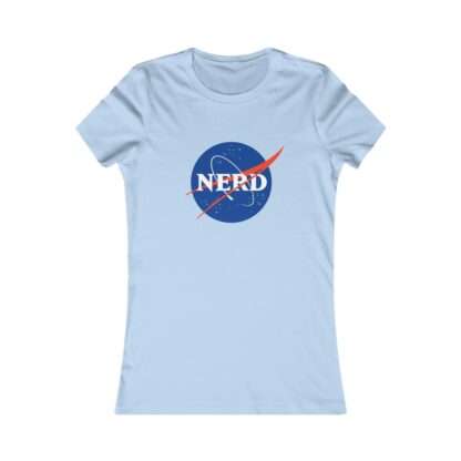 Sky-blue NASA "nerd" women's t-shirt