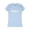 Sky-blue NASA women t-shirt featuring NASA worm logo