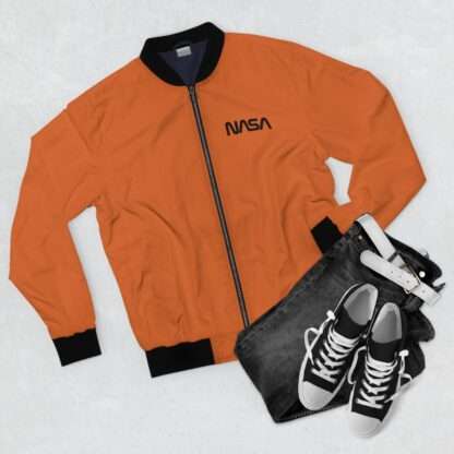"Take me to mars" orange NASA unisex bomber jacket