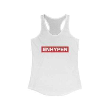 White Enhypen Racerback Tank for Women