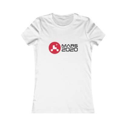 White NASA women's t-shirt for Mars 2020 Perseverance mission