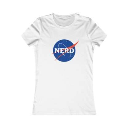 White NASA "nerd" women's t-shirt