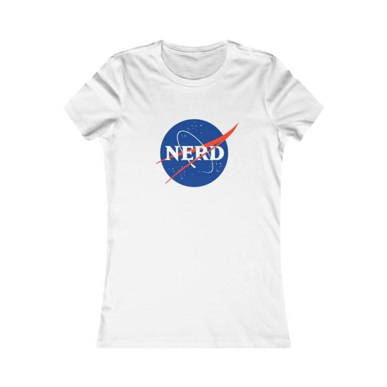 White NASA "nerd" women's t-shirt