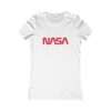 White NASA women t-shirt featuring NASA worm logo