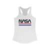 White NASA racerback tank for women