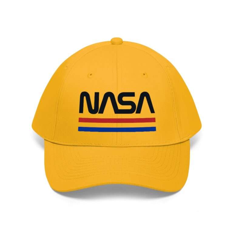 Yellow NASA hat in retro style