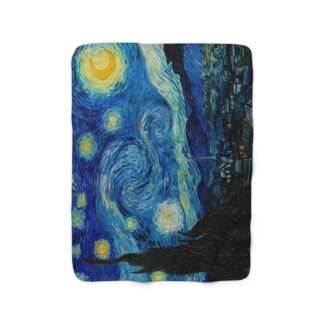 Fleece blanket featuring "The Starry Night" by Vincent van Gogh