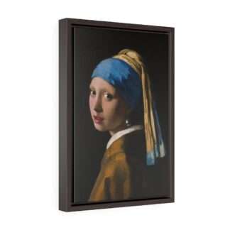 Framed canvas print of the "Girl with a Pearl Earring" by Johannes Vermeer (1665)