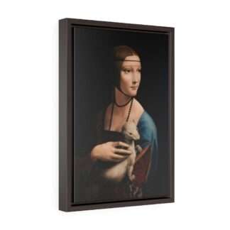 Framed canvas print of the "Lady with and Ermine" by Leonardo da Vinci (1491)