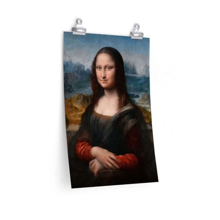 Gallery print of a recolored version of "Mona Lisa" by Leonardo da Vinci (1503)