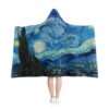 Hooded blanket featuring "The Starry Night" by Vincent van Gogh