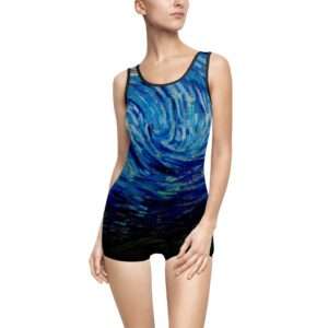 Vincent van Gogh "The Starry Night" Vintage Retro Swimsuit