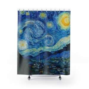 Polyester Shower Curtain ft. "The Starry Night" by Vincent van Gogh