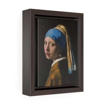 Framed canvas print of the "Girl with a Pearl Earring" by Johannes Vermeer (1665)