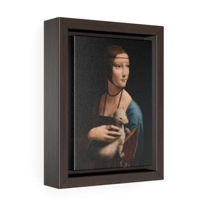 Framed canvas print of the "Lady with and Ermine" by Leonardo da Vinci (1491)